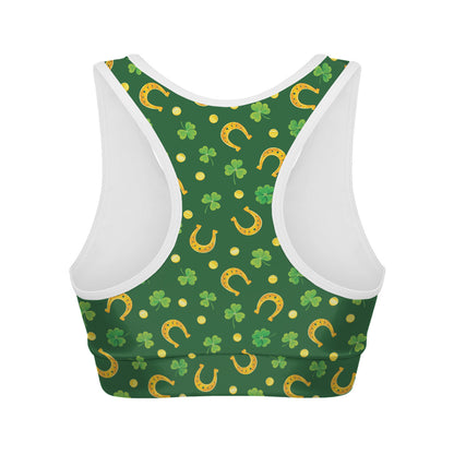Irish Saint Patrick's Day Pattern Print Women's Sports Bra
