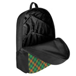 Irish Saint Patrick's Day Plaid Print 17 Inch Backpack