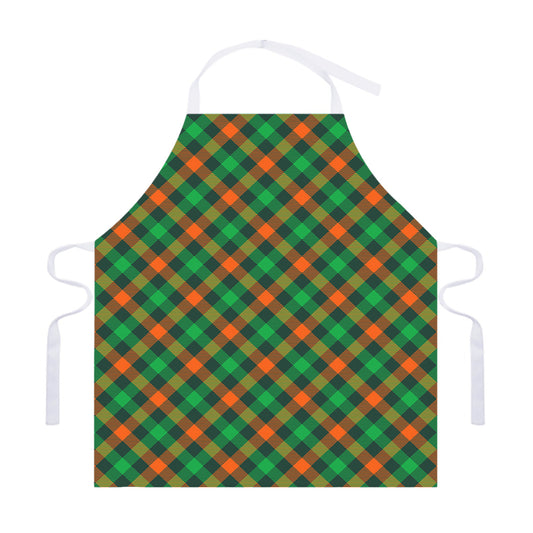 Irish Saint Patrick's Day Plaid Print Adjustable Apron