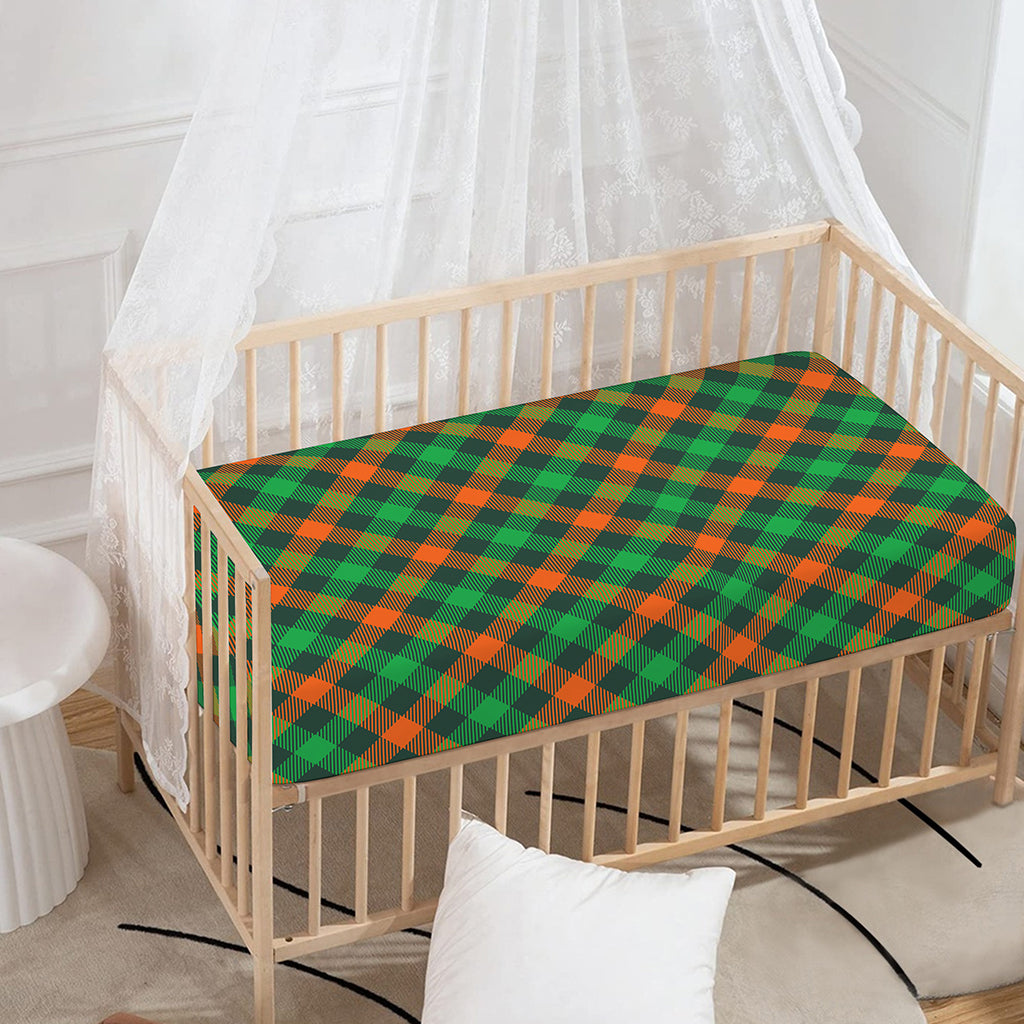 Irish Saint Patrick's Day Plaid Print Baby Crib Sheet
