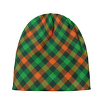 Irish Saint Patrick's Day Plaid Print Beanie