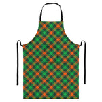 Irish Saint Patrick's Day Plaid Print Bib Apron With Pocket