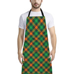 Irish Saint Patrick's Day Plaid Print Bib Apron With Pocket