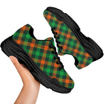 Irish Saint Patrick's Day Plaid Print Black Chunky Shoes