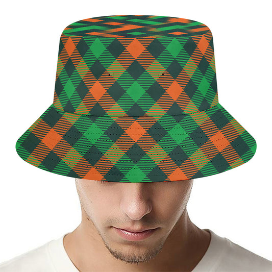 Irish Saint Patrick's Day Plaid Print Bucket Hat