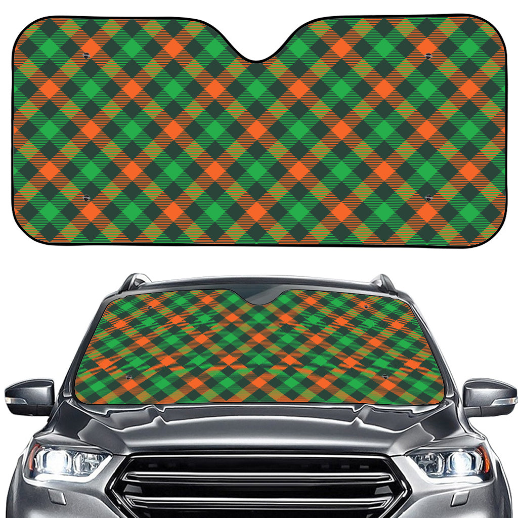 Irish Saint Patrick's Day Plaid Print Car Windshield Sun Shade