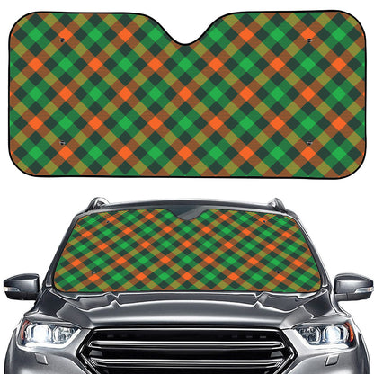 Irish Saint Patrick's Day Plaid Print Car Windshield Sun Shade