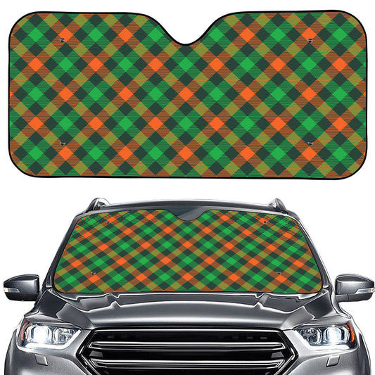 Irish Saint Patrick's Day Plaid Print Car Windshield Sun Shade