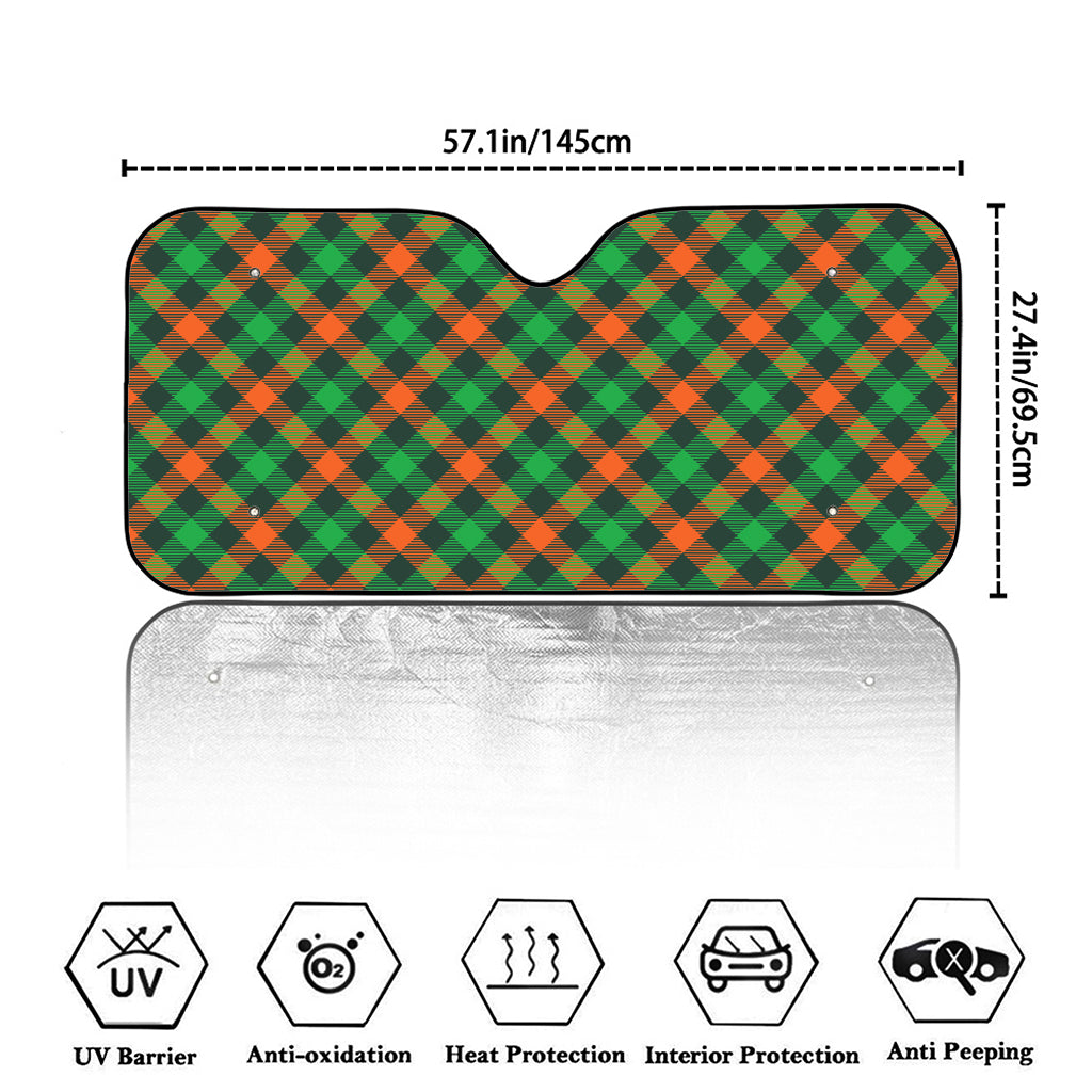 Irish Saint Patrick's Day Plaid Print Car Windshield Sun Shade