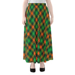 Irish Saint Patrick's Day Plaid Print Chiffon Maxi Skirt