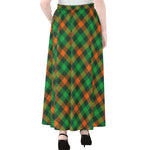 Irish Saint Patrick's Day Plaid Print Chiffon Maxi Skirt