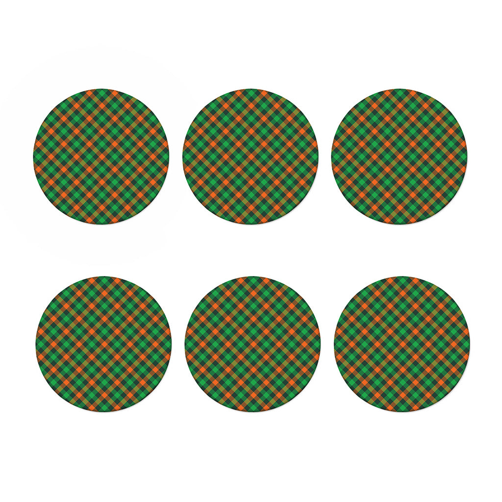 Irish Saint Patrick's Day Plaid Print Coaster Set