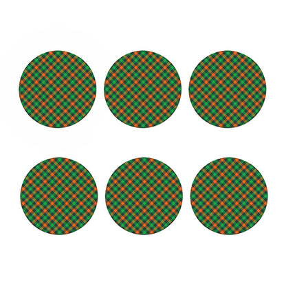 Irish Saint Patrick's Day Plaid Print Coaster Set