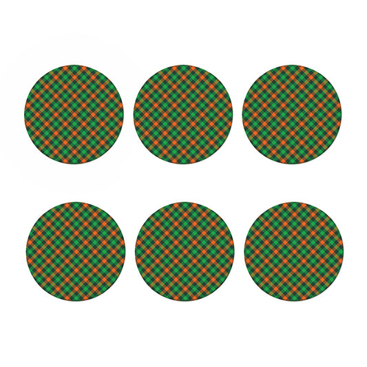 Irish Saint Patrick's Day Plaid Print Coaster Set