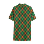 Irish Saint Patrick's Day Plaid Print Cotton Hawaiian Shirt