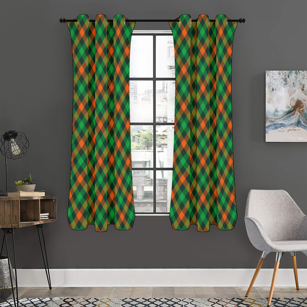 Irish Saint Patrick's Day Plaid Print Curtain