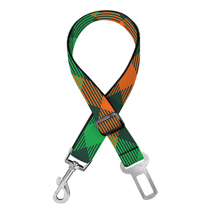 Irish Saint Patrick's Day Plaid Print Dog Seat Belt