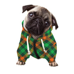 Irish Saint Patrick's Day Plaid Print Dog Zip Up Hoodie
