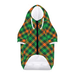 Irish Saint Patrick's Day Plaid Print Dog Zip Up Hoodie