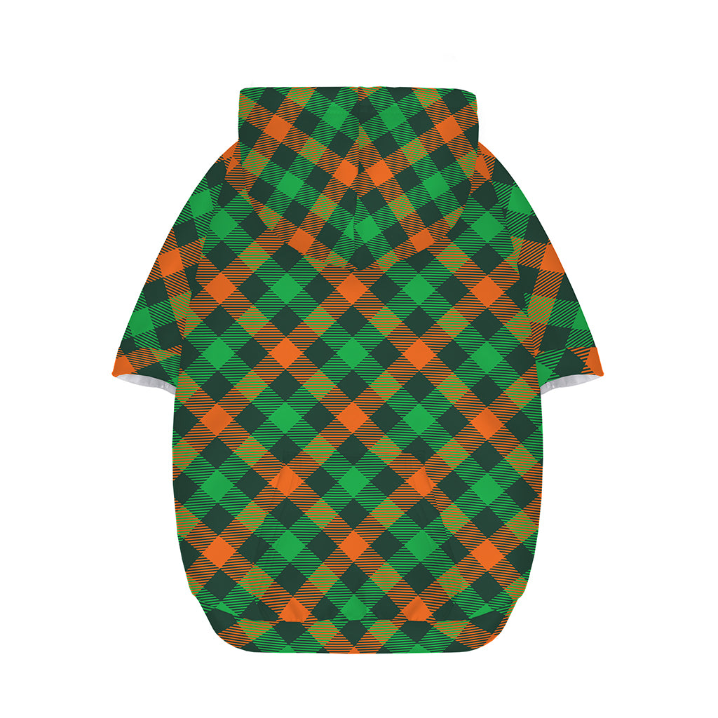 Irish Saint Patrick's Day Plaid Print Dog Zip Up Hoodie