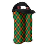 Irish Saint Patrick's Day Plaid Print Double Neoprene Wine Tote