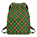 Irish Saint Patrick's Day Plaid Print Drawstring Backpack