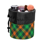 Irish Saint Patrick's Day Plaid Print Drawstring Makeup Bag