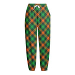Irish Saint Patrick's Day Plaid Print Fleece Lined Knit Pants