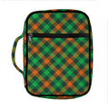 Irish Saint Patrick's Day Plaid Print Front Pocket Bible Bag