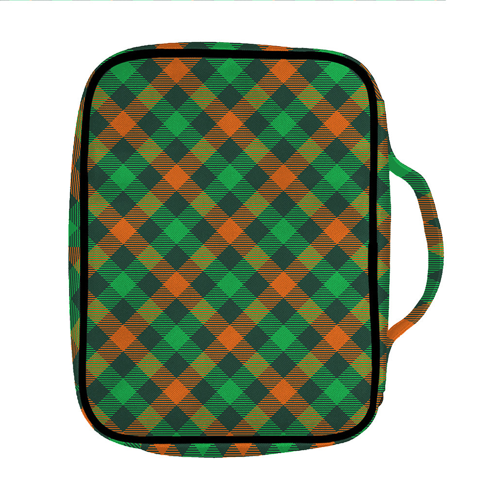 Irish Saint Patrick's Day Plaid Print Front Pocket Bible Bag