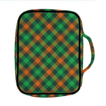 Irish Saint Patrick's Day Plaid Print Front Pocket Bible Bag