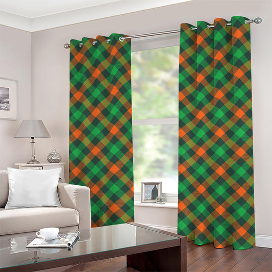Irish Saint Patrick's Day Plaid Print Grommet Curtains