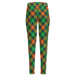 Irish Saint Patrick's Day Plaid Print High-Waisted Pocket Leggings