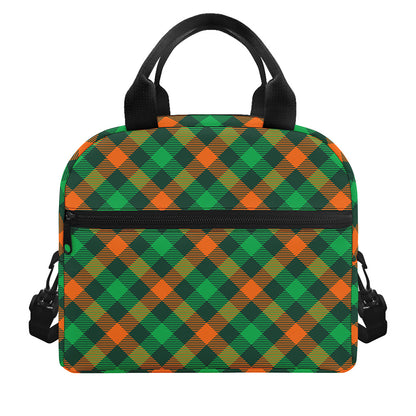Irish Saint Patrick's Day Plaid Print Insulated Lunch Bag