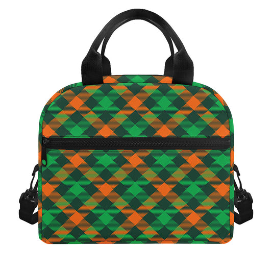 Irish Saint Patrick's Day Plaid Print Insulated Lunch Bag