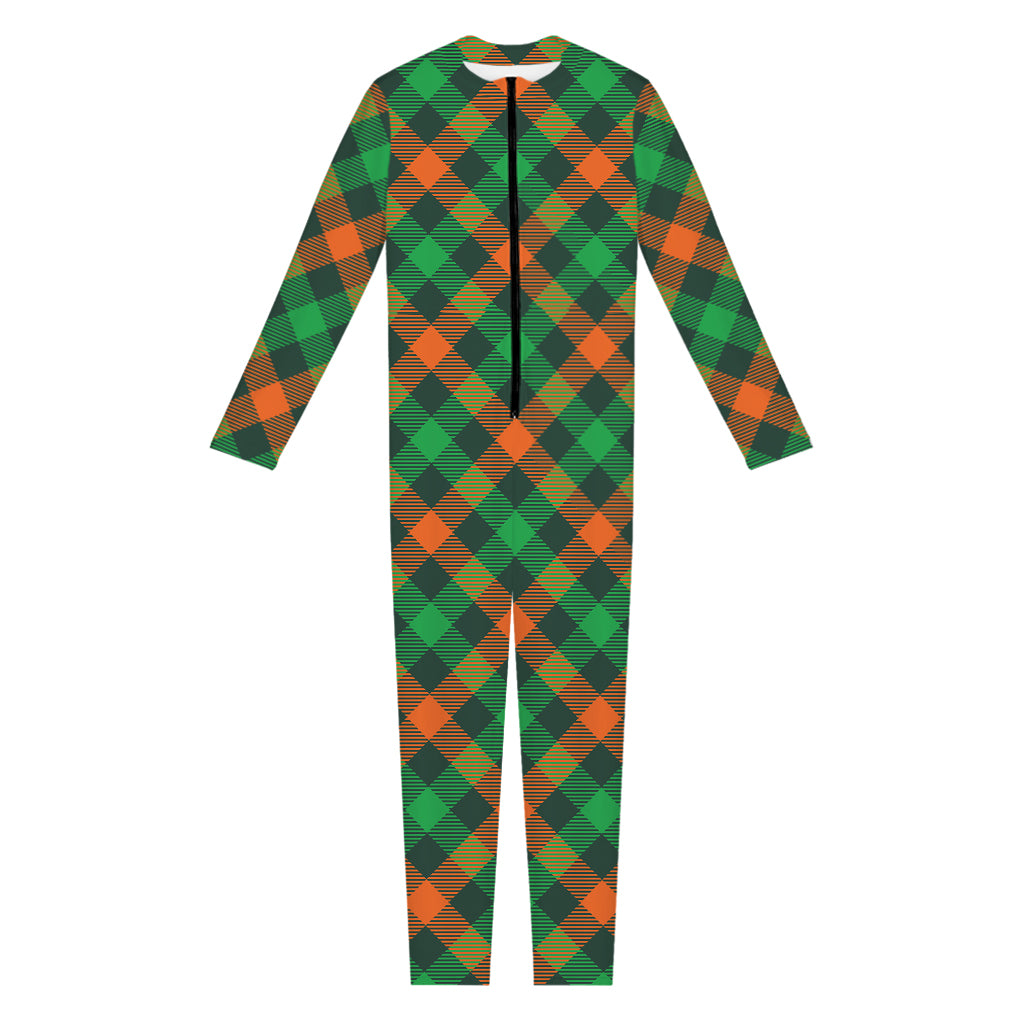 Irish Saint Patrick's Day Plaid Print Jumpsuit