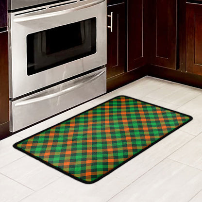 Irish Saint Patrick's Day Plaid Print Kitchen Mat