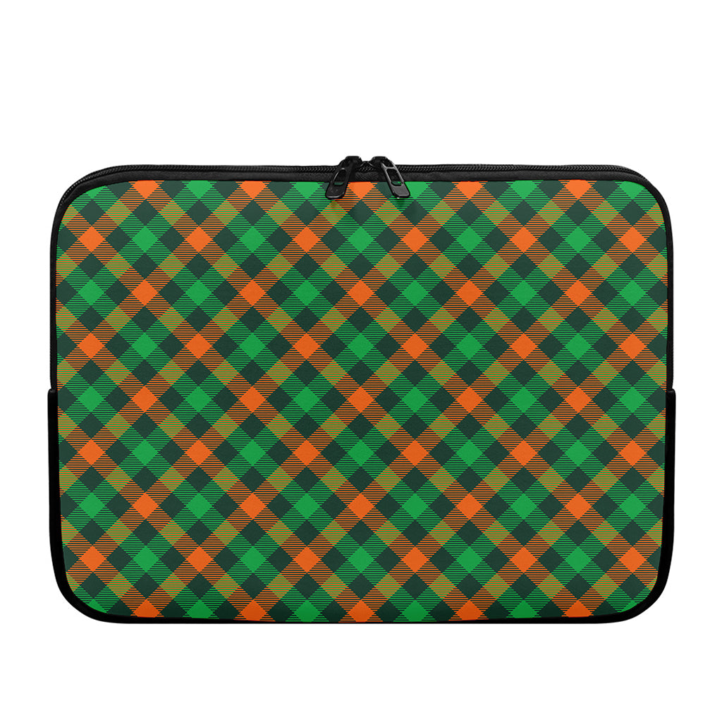 Irish Saint Patrick's Day Plaid Print Laptop Sleeve
