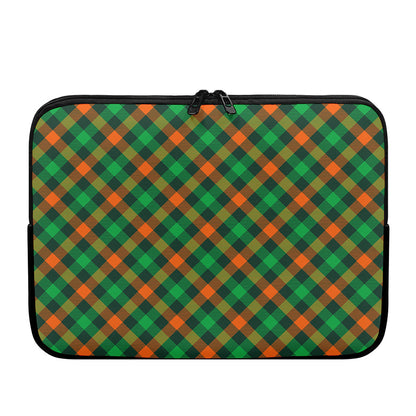 Irish Saint Patrick's Day Plaid Print Laptop Sleeve