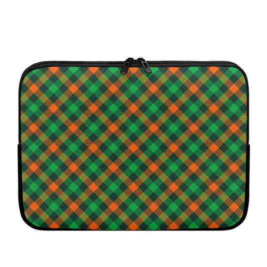 Irish Saint Patrick's Day Plaid Print Laptop Sleeve