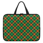 Irish Saint Patrick's Day Plaid Print Laptop Sleeve With Handle