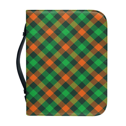 Irish Saint Patrick's Day Plaid Print Leather Bible Cover