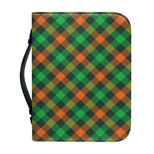 Irish Saint Patrick's Day Plaid Print Leather Bible Cover