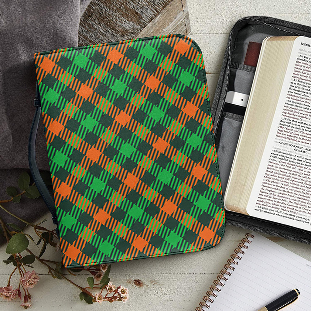 Irish Saint Patrick's Day Plaid Print Leather Bible Cover