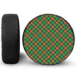 Irish Saint Patrick's Day Plaid Print Leather Spare Tire Cover