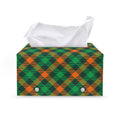 Irish Saint Patrick's Day Plaid Print Leather Tissue Box Cover