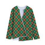 Irish Saint Patrick's Day Plaid Print Long Sleeve Short Coat