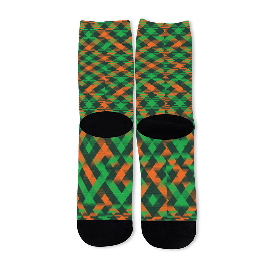 Irish Saint Patrick's Day Plaid Print Long Socks