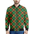 Irish Saint Patrick's Day Plaid Print Men's Bomber Jacket
