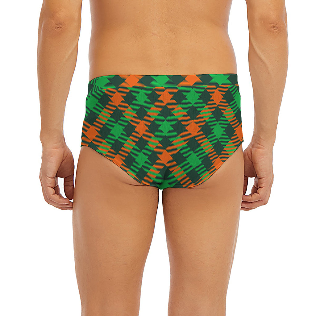 Irish Saint Patrick's Day Plaid Print Men's Briefs